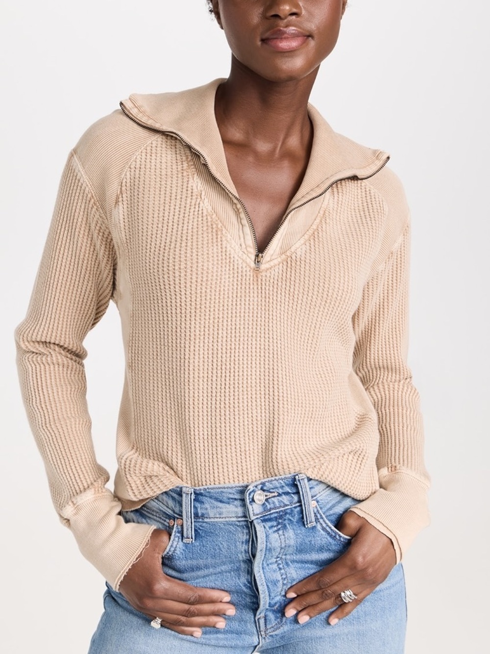 Free People FP One Ashton Zip Thermal Longsleeve